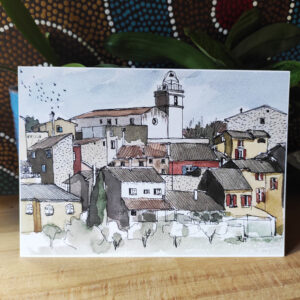 Carte reproduction d'un tableau :"Village de bras 1"