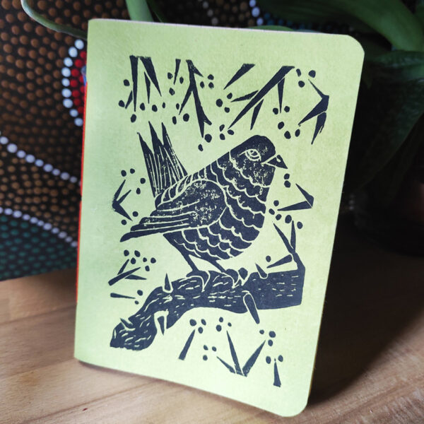 Carnet a6 Junk journal motif oiseau vert