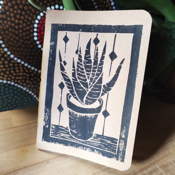 Carnet a6 Junk journal motif plante Kraft