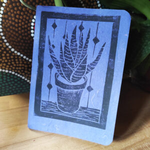 1673793783392 Carnet a6 Junk journal motif plante Bleu foncé