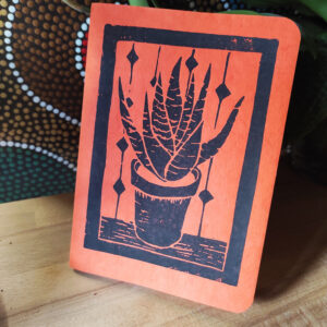 1673793783404 Carnet a6 Junk journal motif plante orange