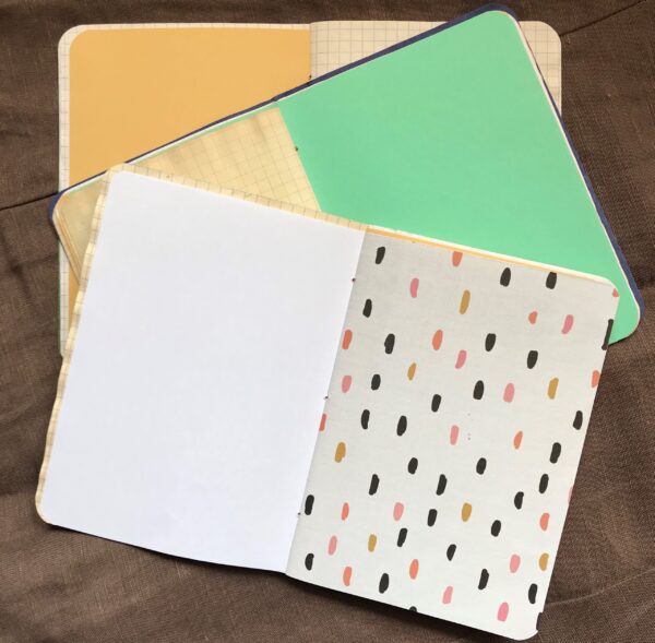 Carnet a6 Junk journal motif plante Bleu foncé