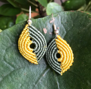 Boucles d'oreilles bicolores