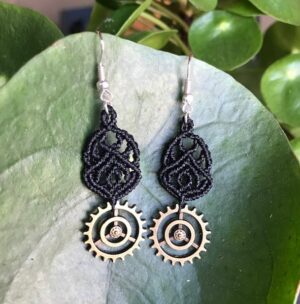 Boucles d'oreilles Steam punk noires