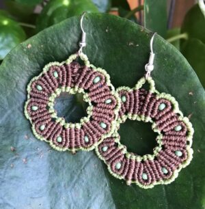 Boucles d'oreilles Grandes fleurs marron